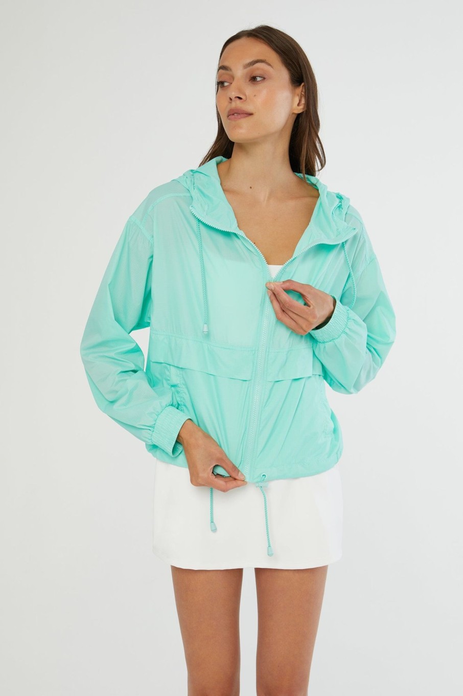 Tops IVL Collective | Sheer Woven Jacket Beach Glass