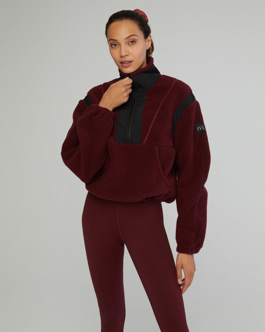 Tops IVL Collective | Fleece Pullover Windsor Wine