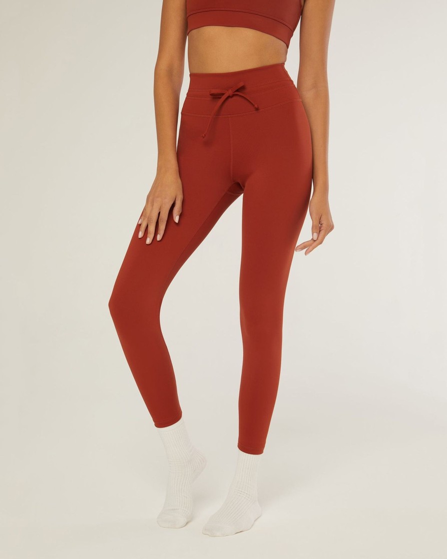 Bottoms IVL Collective | Drawstring Legging Brick Red