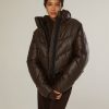 Tops IVL Collective | Leather Puffer Jacket Java