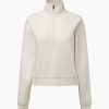 Tops IVL Collective | Cropped Half-Zip Sweatshirt Off White