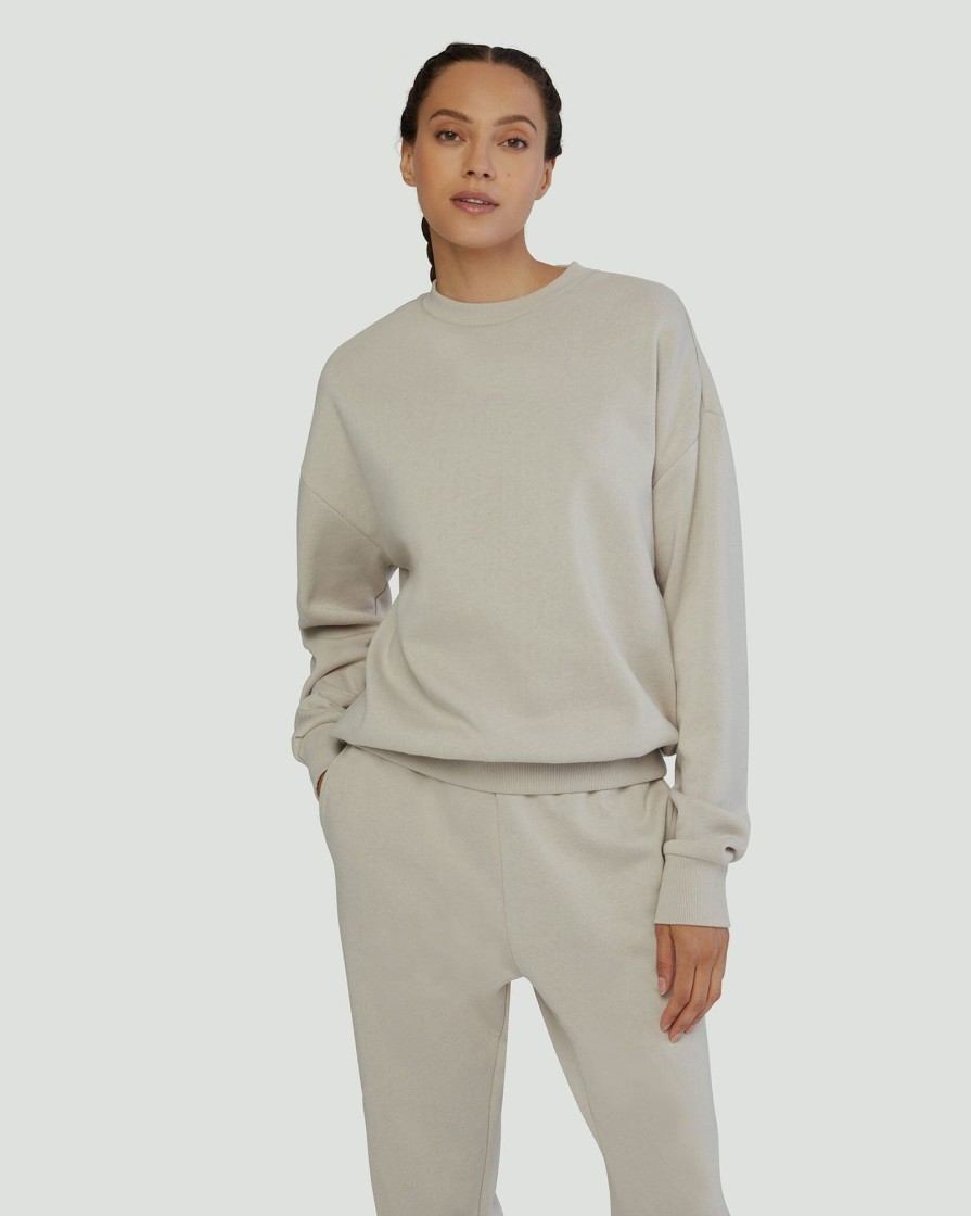 Tops IVL Collective | French Terry Crewneck Sweatshirt Pumice Stone