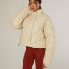 Tops IVL Collective | Leather Puffer Jacket Cream