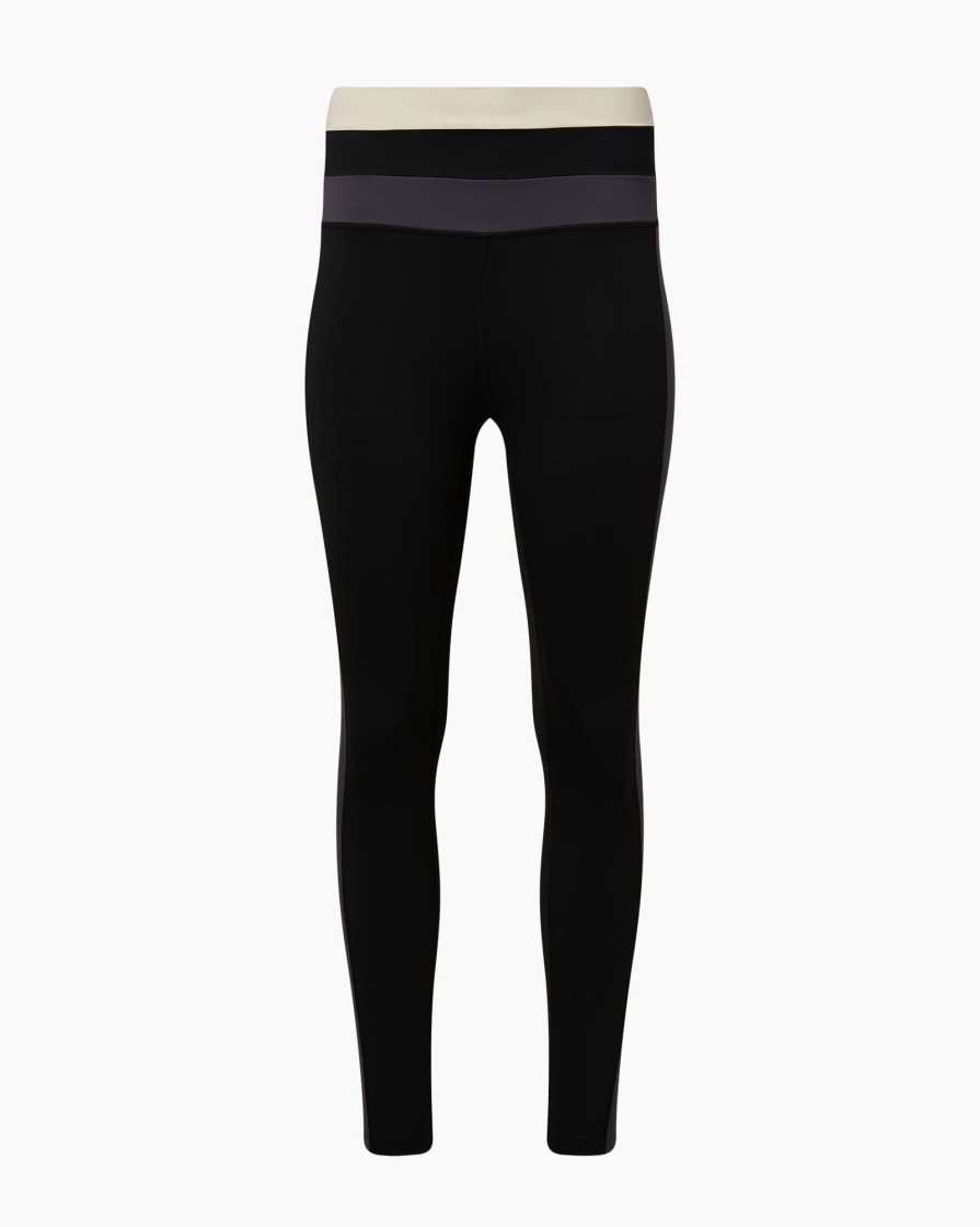 Bottoms IVL Collective | Colorblock Legging Jet Black Odyssey Gray White