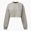 Tops IVL Collective | Cropped Crewneck Sweatshirt Heather Grey