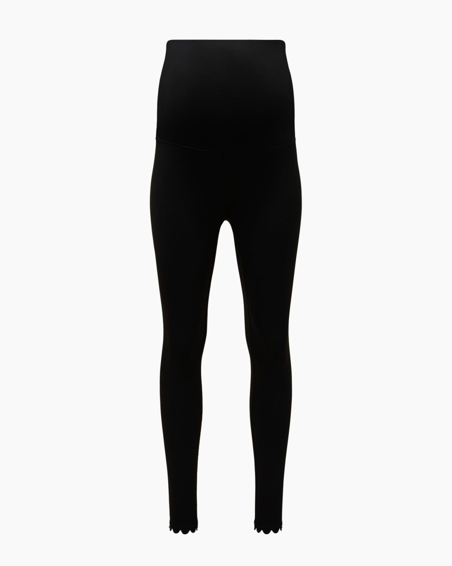 Bottoms IVL Collective | Scallop Maternity Legging Jet Black