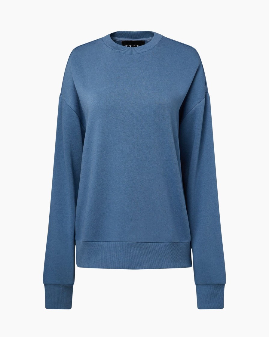 Tops IVL Collective | French Terry Crewneck Sweatshirt Coronet Blue