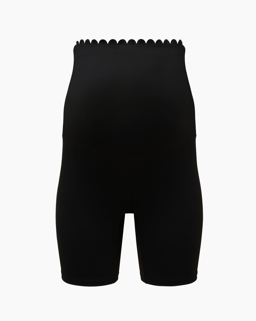 Bottoms IVL Collective | Scallop Maternity Bike Short Jet Black