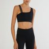 Tops IVL Collective | Curved One Shoulder Bra Jet Black