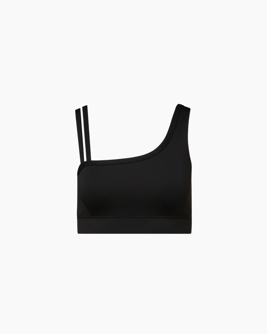 Tops IVL Collective | Curved One Shoulder Bra Jet Black