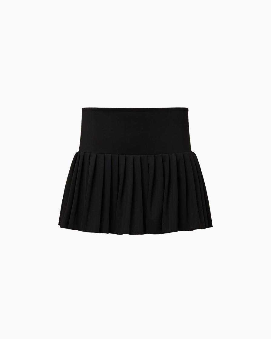 Bottoms IVL Collective | Pleated Mini Skirt Jet Black