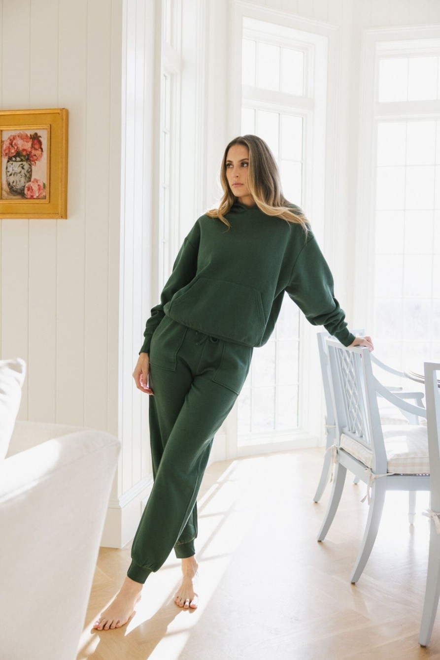 Bottoms IVL Collective | High Rise Jogger Hunter Green