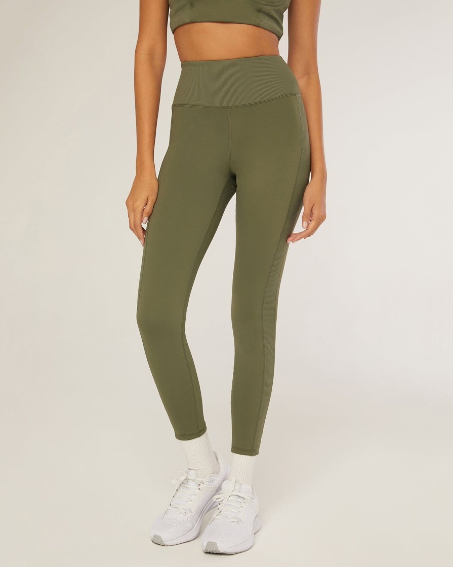 Bottoms IVL Collective | Rib Combo Legging De Lichen Green