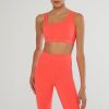 Tops IVL Collective | Curved One Shoulder Bra Fiery Coral