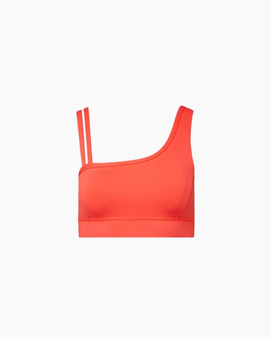 Tops IVL Collective | Curved One Shoulder Bra Fiery Coral