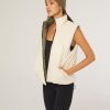 Tops IVL Collective | Reversible Puffer Vest White Gray De Lichen Green