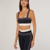 Tops IVL Collective | Colorblock Bra Jet Black Odyssey Gray White