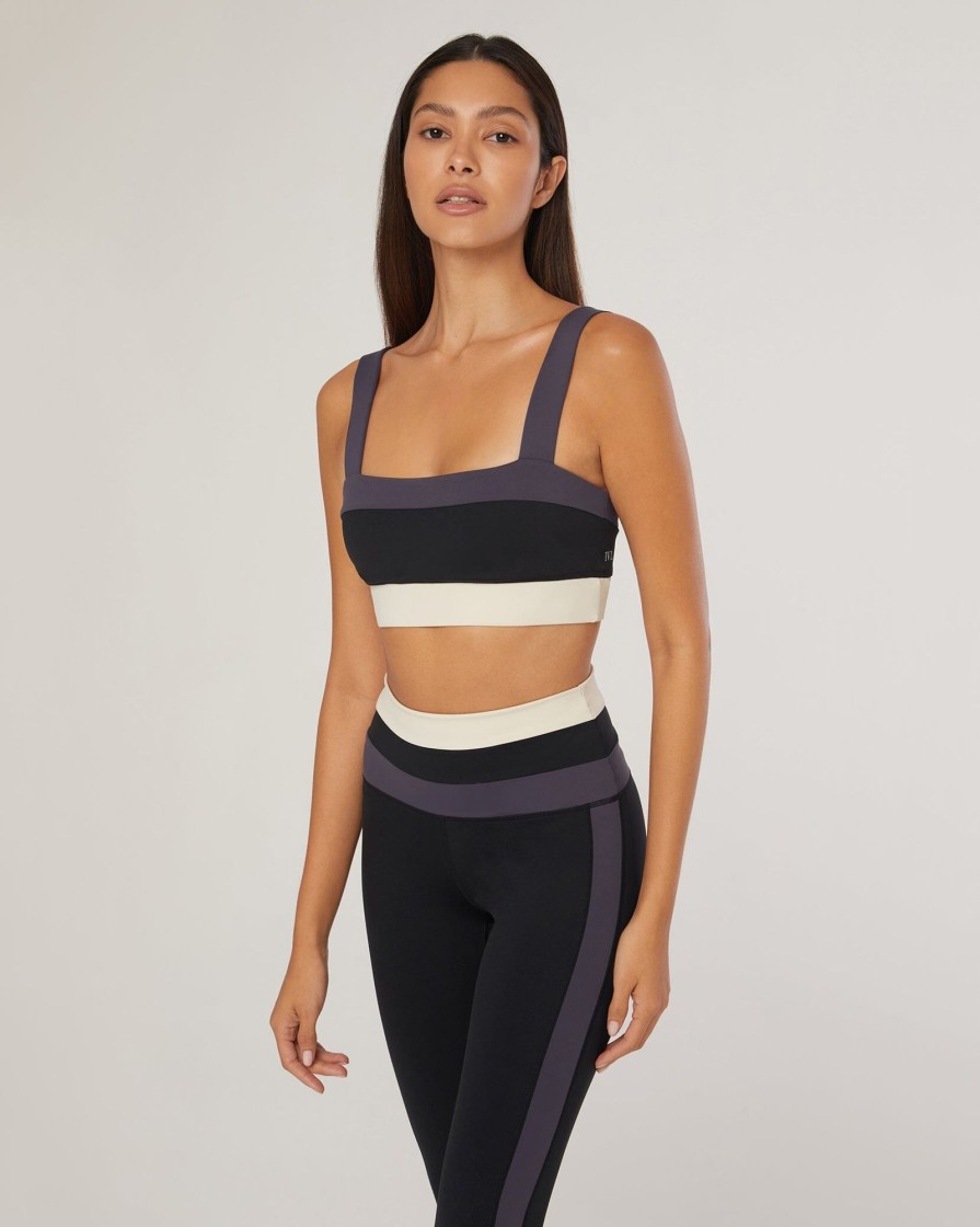 Tops IVL Collective | Colorblock Bra Jet Black Odyssey Gray White