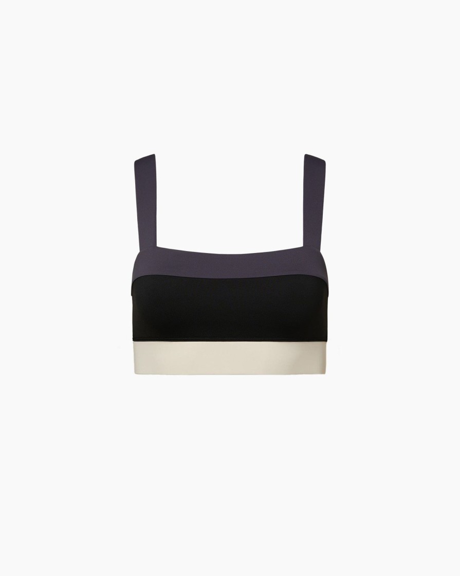 Tops IVL Collective | Colorblock Bra Jet Black Odyssey Gray White