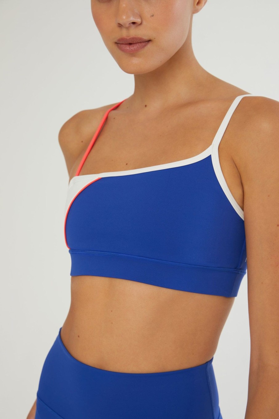 Tops IVL Collective | One Shoulder Bra Surf Web/White/Coral