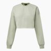 Tops IVL Collective | Cropped Crewneck Sweatshirt Mint