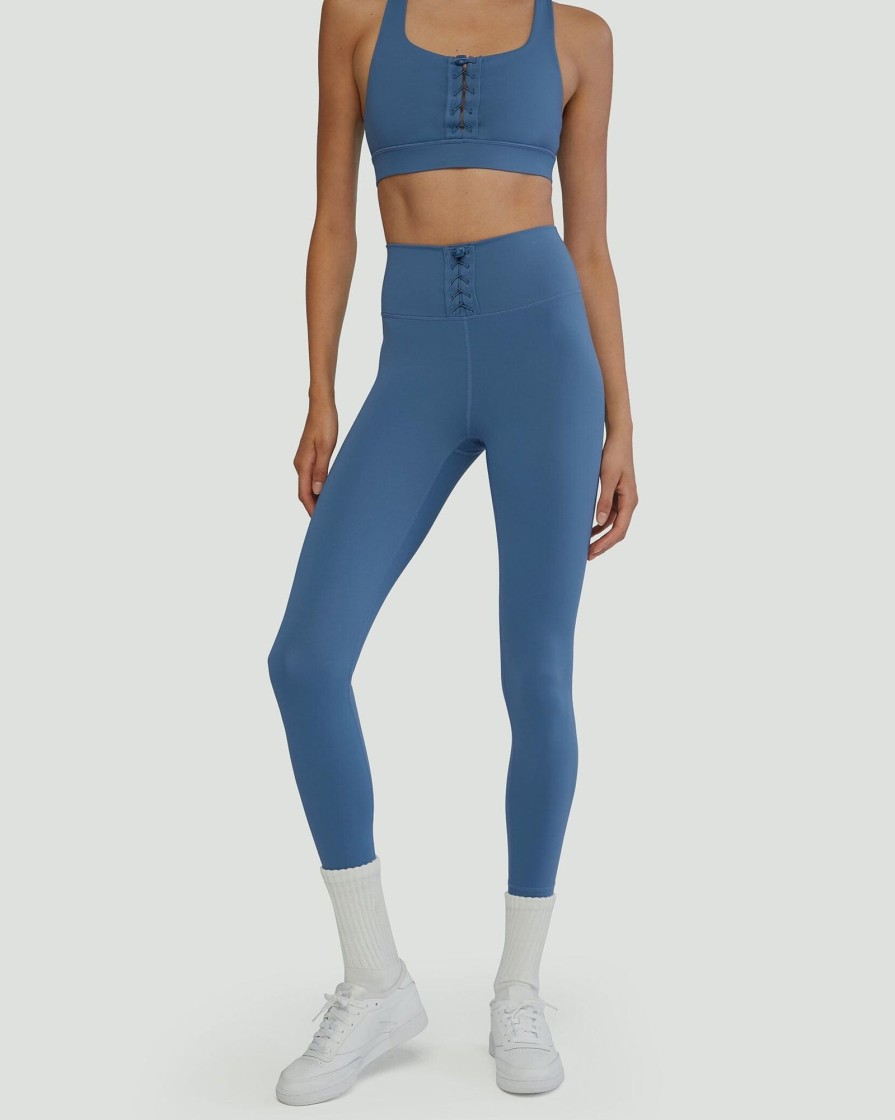 Bottoms IVL Collective | Lace Up Legging Coronet Blue