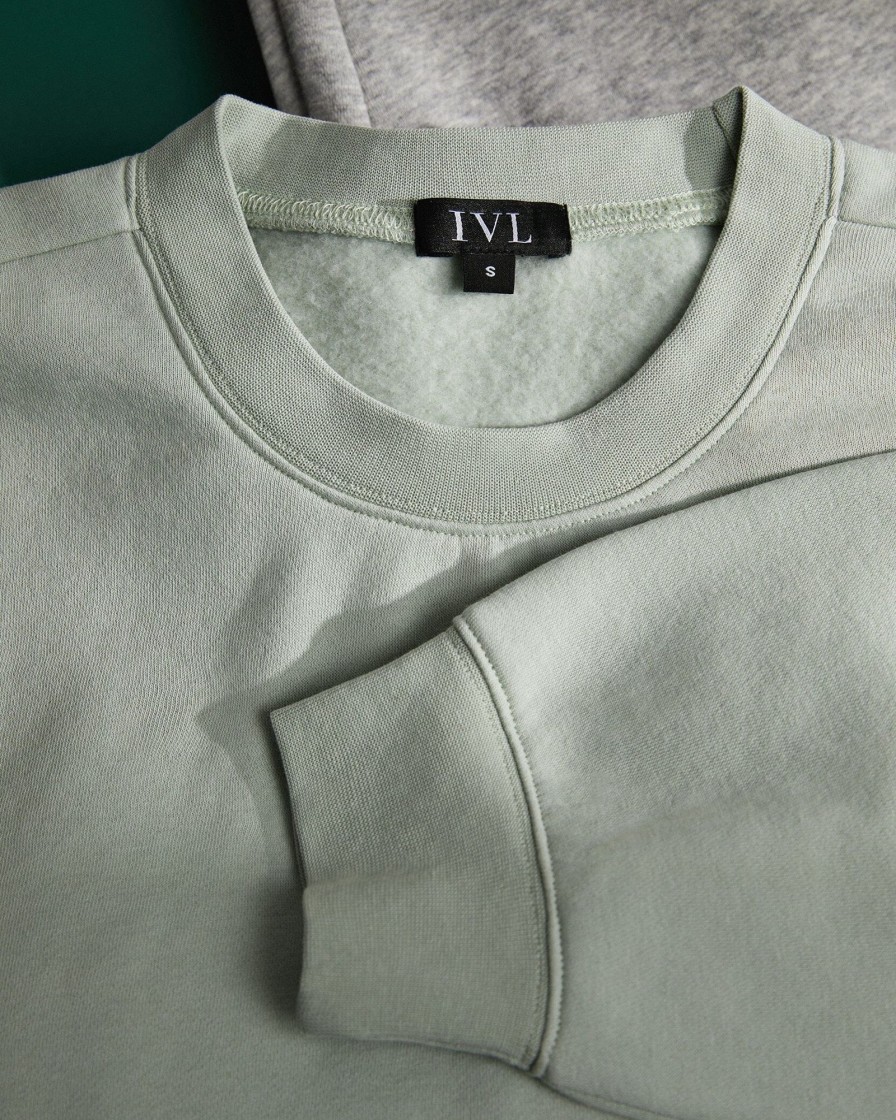 Tops IVL Collective | Cropped Crewneck Sweatshirt Mint